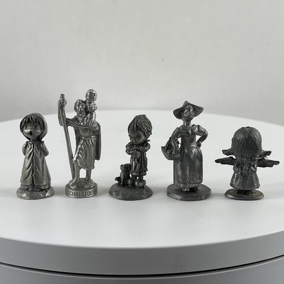 Vintage Pewter Figurines Lot Of 5 - Picture 1 of 7
